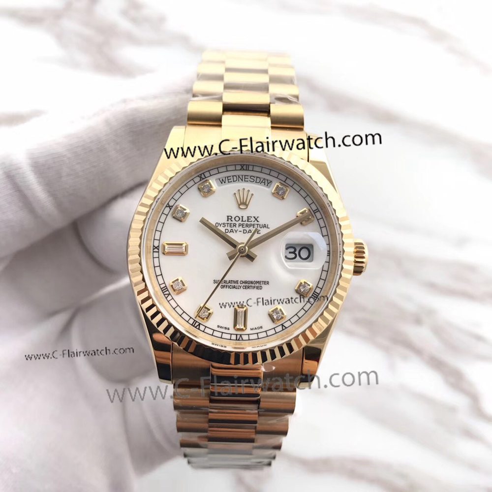 Rolex DayDate Presidential Diamond Watch White Dial